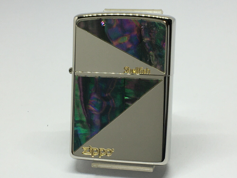 【送料無料】ZIPPO[ジッポー]両面加工シェルシリーズ 両面貝貼りN＃3 シルバー【楽ギフ_包装】