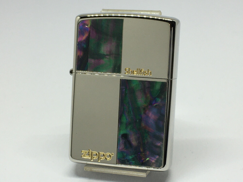 【送料無料】ZIPPO[ジッポー]両面加工シェルシリーズ 両面貝貼りN＃9 シルバー【楽ギフ_包装】