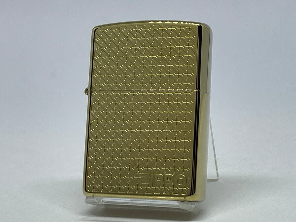 送料無料 ZIPPO[ジッポー]両面柄違い加工 Houndstooth TC(G) 千鳥格子 チタンコーティング ゴールド【楽ギフ_包装】