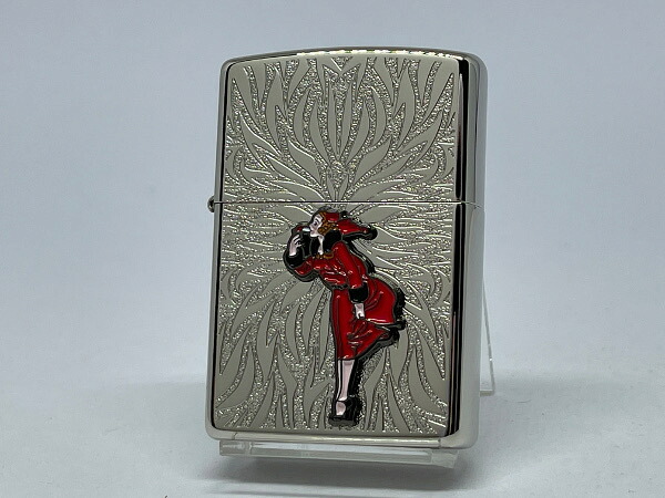 ZIPPO[ジッポー]両面柄違い加工 WINDY Metal WN ウインディメタル ホワイトニッケル【楽ギフ_包装】