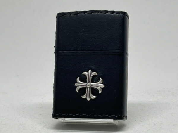 【送料無料】ZIPPO[ジッポー]ワンポイントメタル 革巻クロス ブラック 2CM-3BK【楽ギフ_包装】