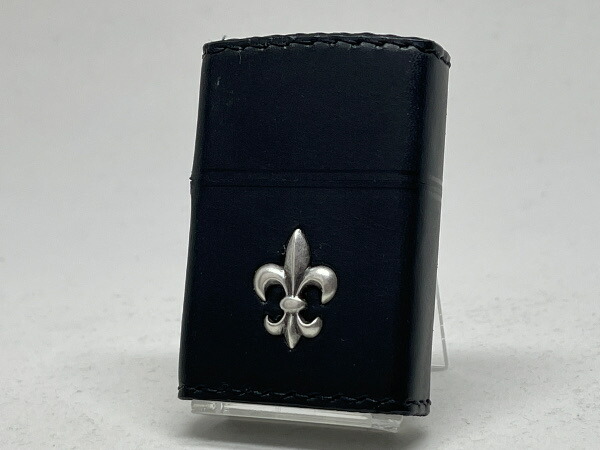 【送料無料】ZIPPO[ジッポー]ワンポイントメタル 革巻ユリ ブラック 2YM-3BK【楽ギフ_包装】
