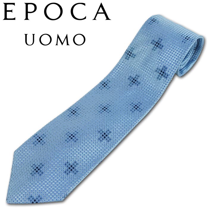 エポカウォモ EPOCA UOMO シルク モザイククロス ネクタイ ブルー系 メンズ 日本製 父の日 5,220円