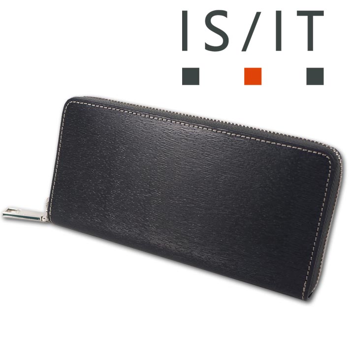 イズイット IS/IT 牛皮 ラウンドジッパー 長紙入れ  黒コショウ 黒いこと 黒 必要経費15,400円  本革 メンズ レディース エイジング 大静電容量 分かりやすい 無料ラッピング能力のある