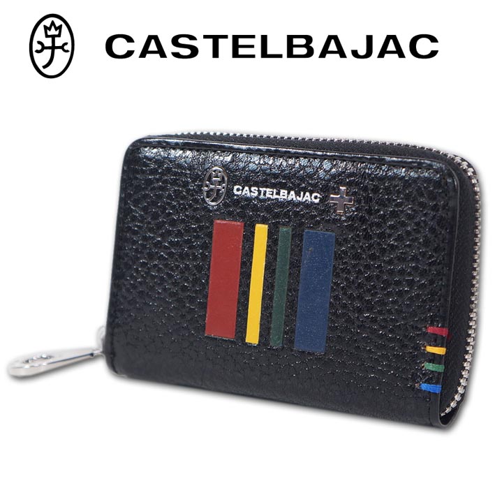 カステルバジャック CASTELBAJAC 牛皮 足懸かり入れもの 通り手形入れもの Quattro クアトロ メンズ レディース 黒いこと 黒 本革 なめし革 イタリアンなめし革 ユニ一発やる 男女兼用 かっこ良い足懸かり 通貨価値12,650円 無料ラッピング能力のある