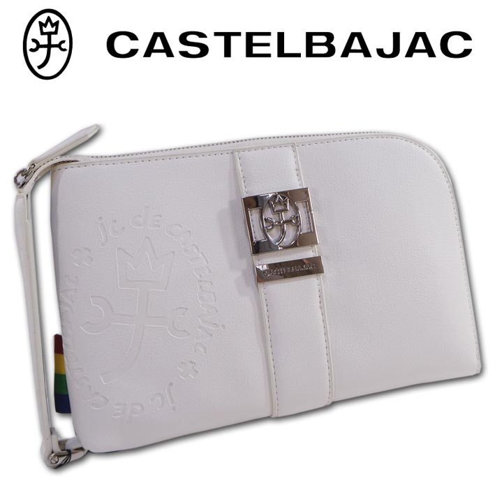 カステルバジャック CASTELBAJAC クラッチバッグ ソルベ ホワイト 白 メンズ レディース 定価16,280円 セカンドバッグ 家紋 ロゴ ブランド 結婚式