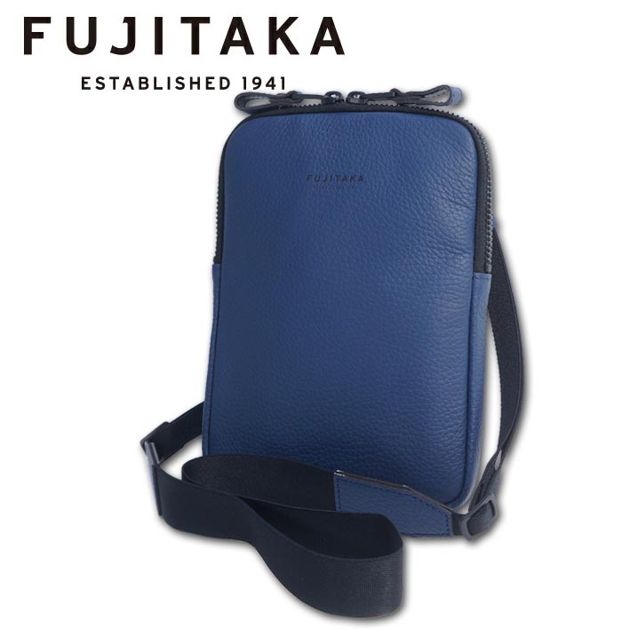 フジ鷹 FT by FUJITAKA なめし革 ショルダーバッグ メンズ 米国海軍 紺 新品 置き目品 日本製 必要経費27,500円 牛皮 小型 薄型 パウダーコンパクト サコッシュ 差し上げ物 差し上げ物