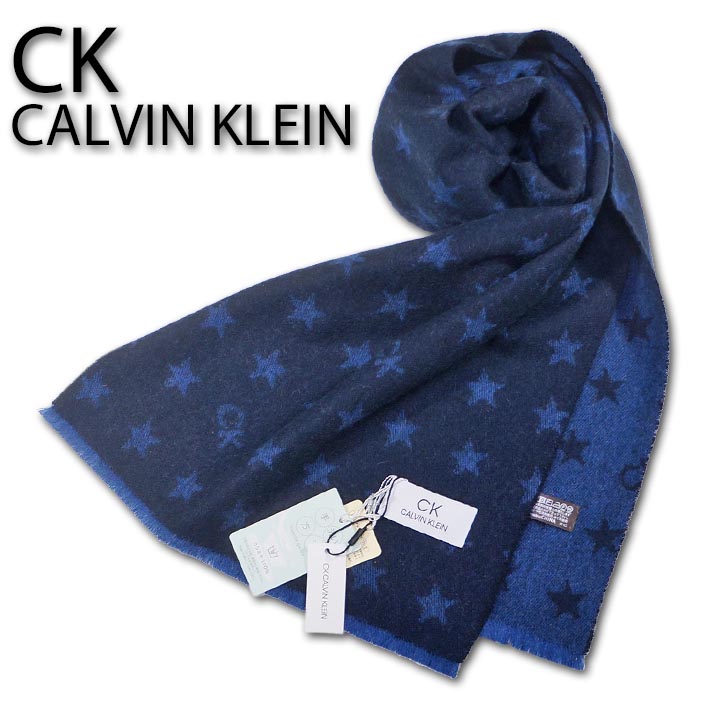 CKカルバンクライン CK CALVIN KLEIN ロゴデザイン カシミヤ100％ マフラー メンズ ネイビー カシミア 無料ラッピング可 プレゼント ギフト｜Select Space Colors （ＳＳＣ） 10,582円