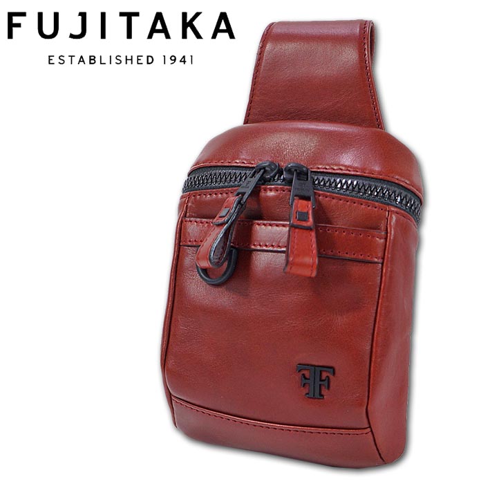 フジタカ レザー ベルトポーチ ホーク FUJITAKA 日本製 レッド 赤 ウエストポーチ ウエストバッグ 牛革 旅行 ギフト 定価20,900円 新品 未使用 無料ラッピング可能