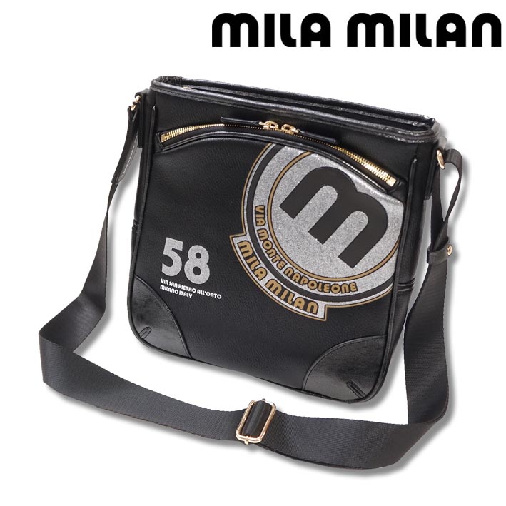 ミラミラン ショルダーバッグ バビラ 251101 mila milan メンズ ブラック 黒 定価16,500円 ミラショーン mila schon 軽量 防水 斜めがけバック 斜め掛けバッグ 新品 未使用｜Select Space Colors （ＳＳＣ）