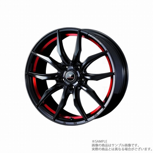 WEDS ウェッズ NOVARIS ROHGUE VF 18x7.0 53 5H/114.3 ピアノブラック/レッドライン アルミ ホイール 1本 40070 トラスト企画 (179133005