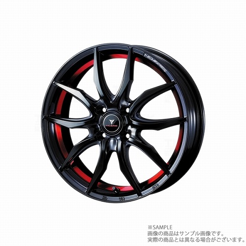WEDS ウェッズ NOVARIS ROHGUE VF 15x5.5 43 4H/100 ピアノブラック/レッドライン アルミ ホイール 1本 40090 トラスト企画 (179133008