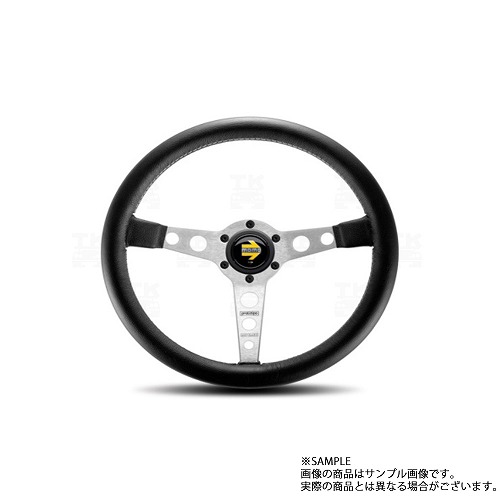 MOMO モモ ステアリング PROTOTIPO SILVER プロトタイプ シルバースポーク 347mm ブラックレザー P-2 トラスト企画 正規品 (872111051|トラスト企画