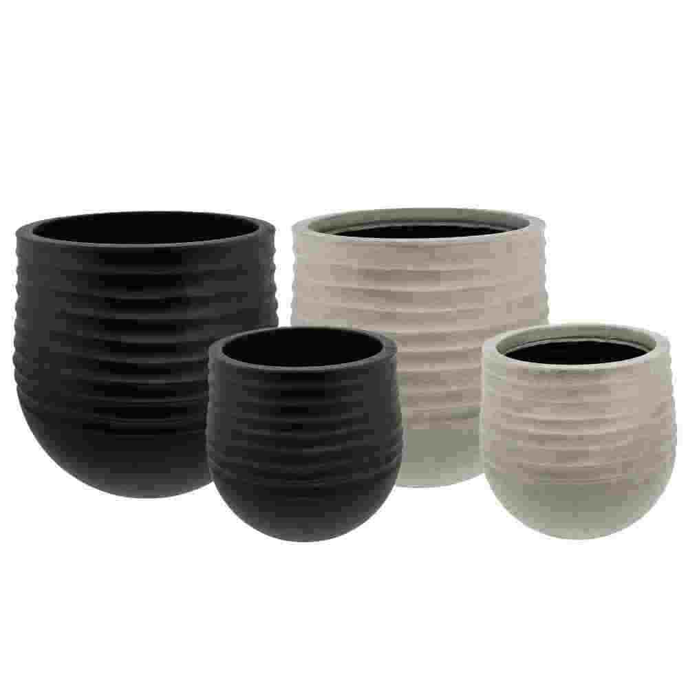 プランターブラック2サイズセット【S¥4.200/L¥7.00】S:直径27.5cm×高さ27.5cm重量:630gL:直径36cm×高さ37cm重量:1400g素材:プラスチック