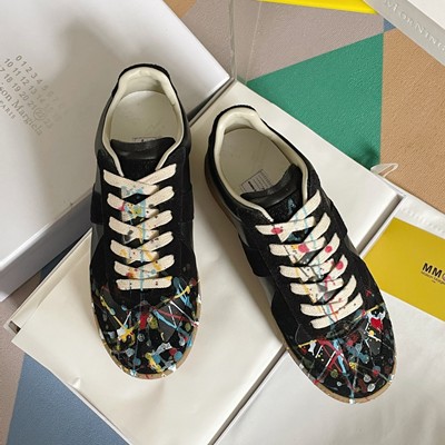 Maison Margiela メゾンマルジェラ MM6 エムエムシックス スニーカー ブラック 黒 インク ランニング シューズ レディース メンズ|AYA-FARM店