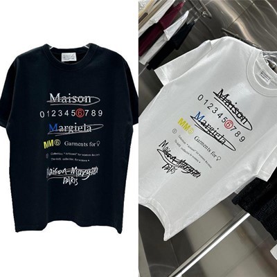 Maison Margiela メゾンマルジェラ ティーシャツ MM6 エムエムシックス トップス 暦 電話番号ロゴタイプ 刷り上げる メンズ レディース 住み家 マルジェラ