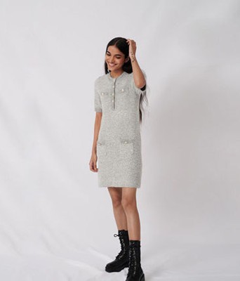 maje LUREX DRESS WITH FANCY BUTTONS衣裳