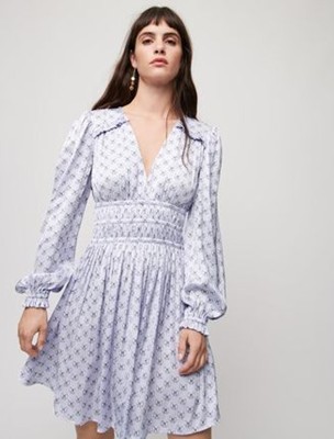 maje Satin dress with ruffles ワンピース｜AYA-FARM店