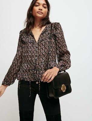 maje  Printed lurex chiffon top トップス