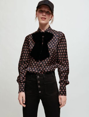 maje  M monogram printed shirt トップス