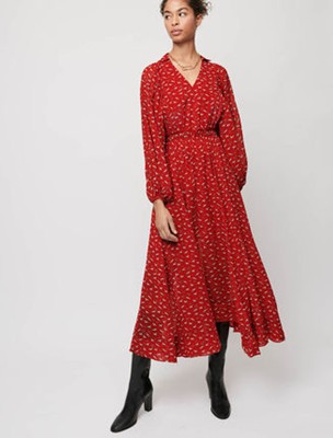 maje  Horse-print muslin dress 衣装