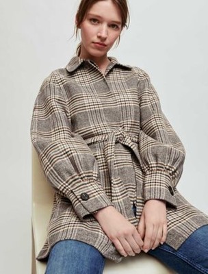 maje  Checked double face coat 厚地の外套