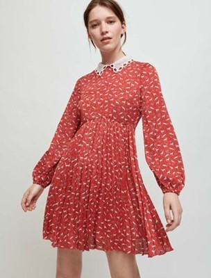 maje  Horse-print dress with guipure 衣装