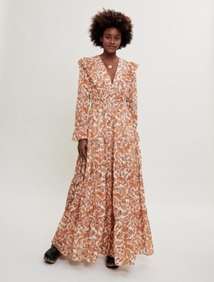 maje  Printed cotton dress 衣装
