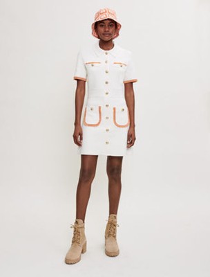 maje  Knit dress with contrasting trim 衣裳