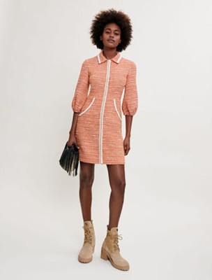 maje  Tweed dress with braided trim 衣装