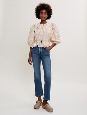 maje  Cotton shirt with small flower print トップス