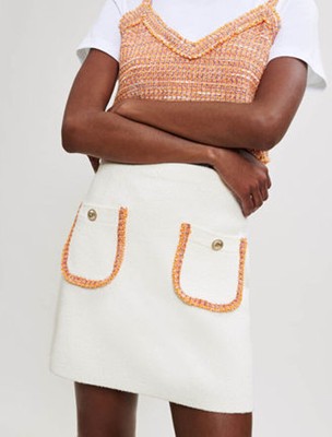 maje  Knit skirt with contrasting trim スコート