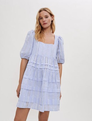 maje  Cotton dress with small contrasting 衣装