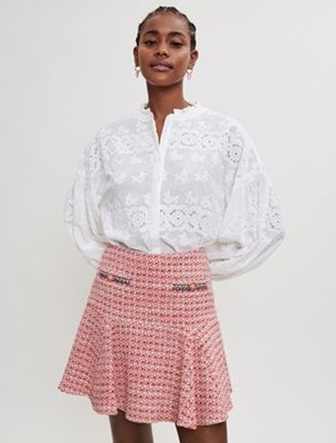 maje  Ethnic trim tweed skirt スコート
