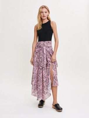 maje  Paisley-print trompe dress 衣裳