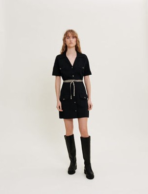 maje  Belted knit dress 衣裳