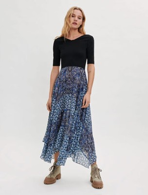 maje  Printed trompe l’oeil dress 衣裳