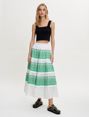 maje  Fully embroidered cotton skirt スコート