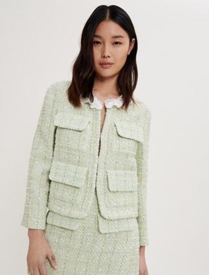 maje  Tweed jacket with shine 上衣
