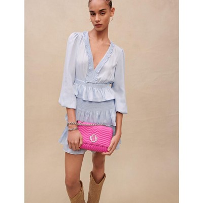 maje BLUE RUFFLED DRESS ワンピース｜AYA-FARM店