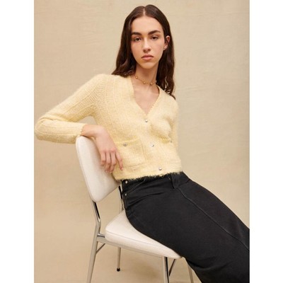 maje  TWEED-EFFECT KNIT CARDIGAN ジレー