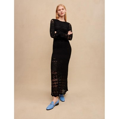 maje  LONG OPENWORK KNIT DRESS 衣裳