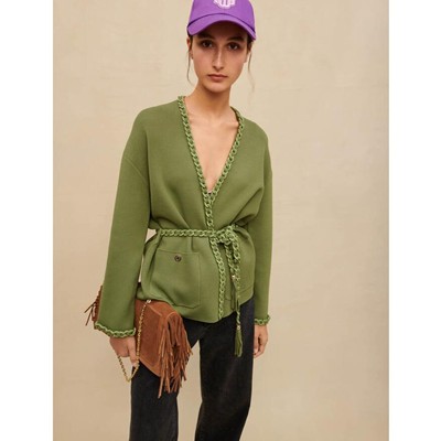 maje  CARDIGAN WITH BRAIDED TRIM ジレー