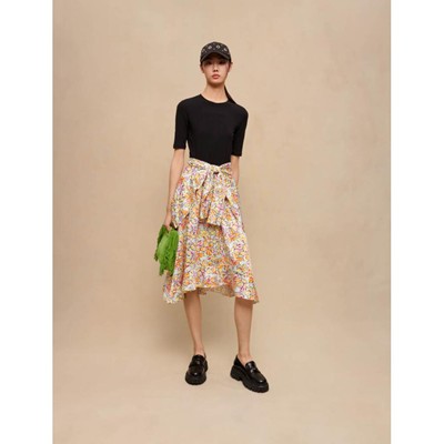 maje  FLORAL PRINT TIE SKIRT 衣裳
