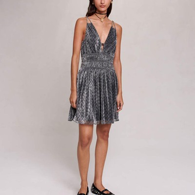 maje  SHORT SILVER DRESS 衣裳