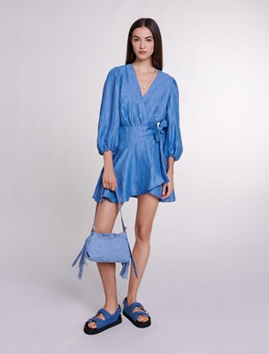 maje  Linen wrap dress 衣装 お召しもの