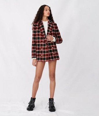 Maje  TWEED-STYLE CHECKED JACKET 上衣