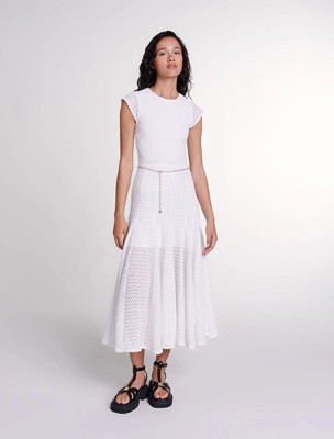 maje  CROCHET-KNIT MAXI DRESS 衣裳 御召しもの