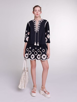 maje  SHORT EMBROIDERED TUNIC DRESS 衣裳 御召しもの