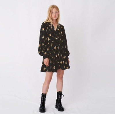maje ジュPRINTED SKATER DRESS WITH ワンピース|AYA-FARM店